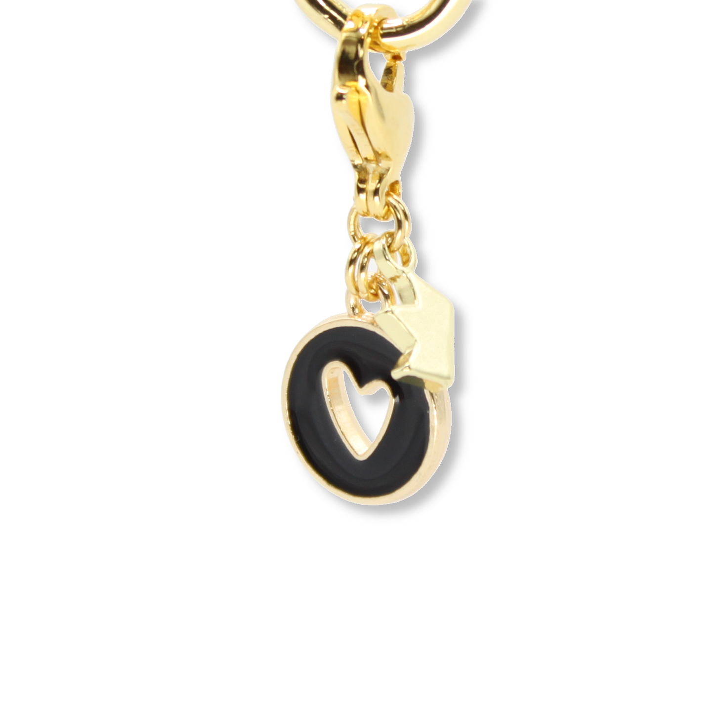 Heart Coin Charm, Black