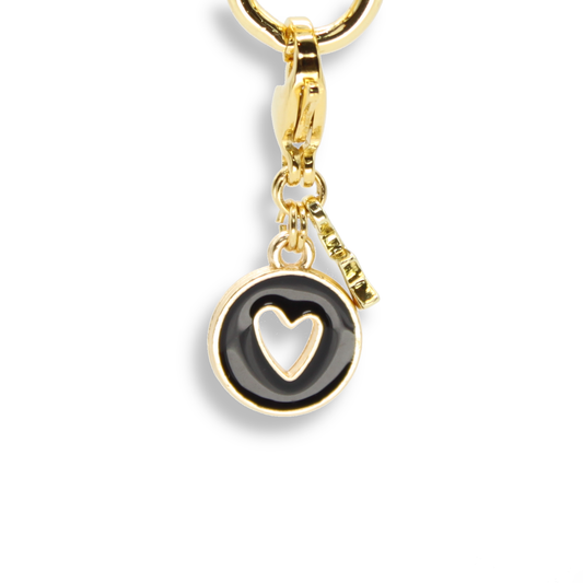 Heart Coin Charm, Black