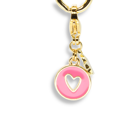 Heart Coin Charm, Hot Pink