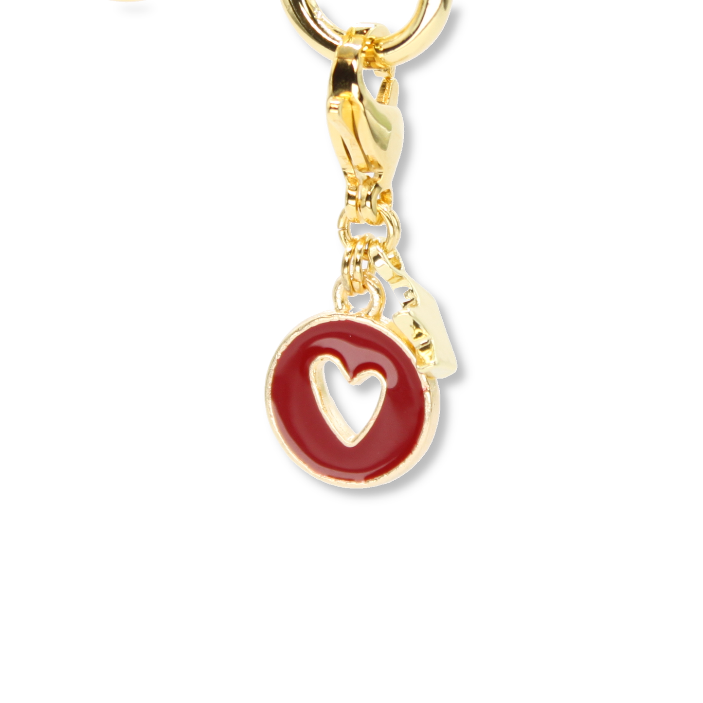 Heart Coin Charm, Red