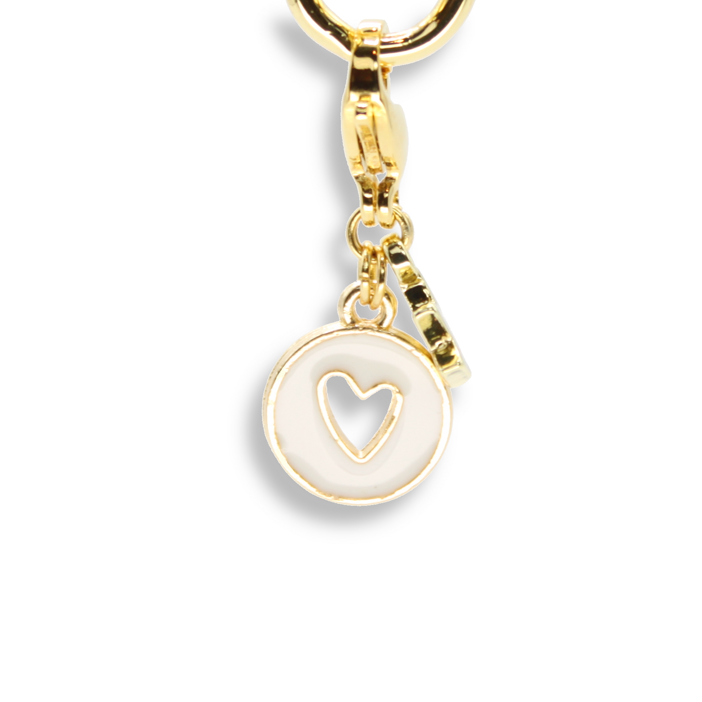 Heart Coin Charm, White