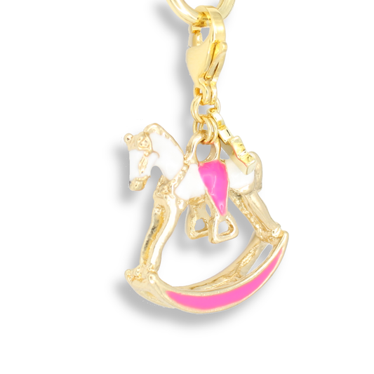 Rocking Horse Charm, Hot Pink