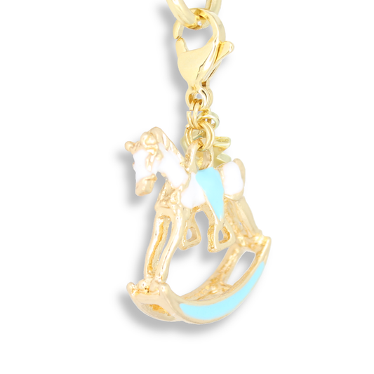 Rocking Horse Charm, Light Blue