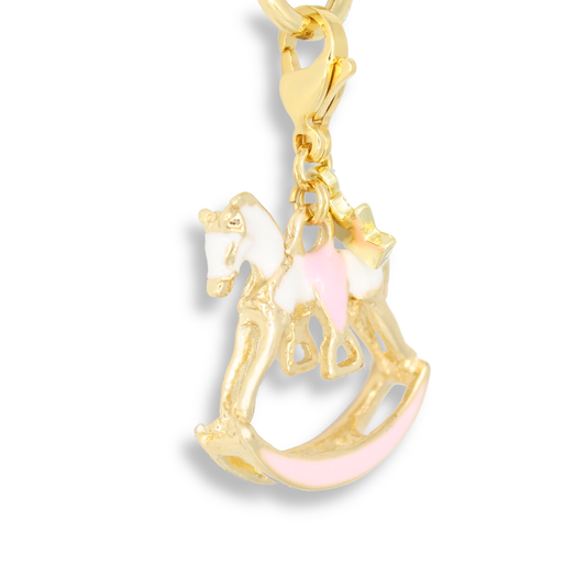 Rocking Horse Charm, Light Pink