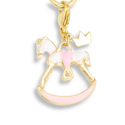 Rocking Horse Charm, Light Pink