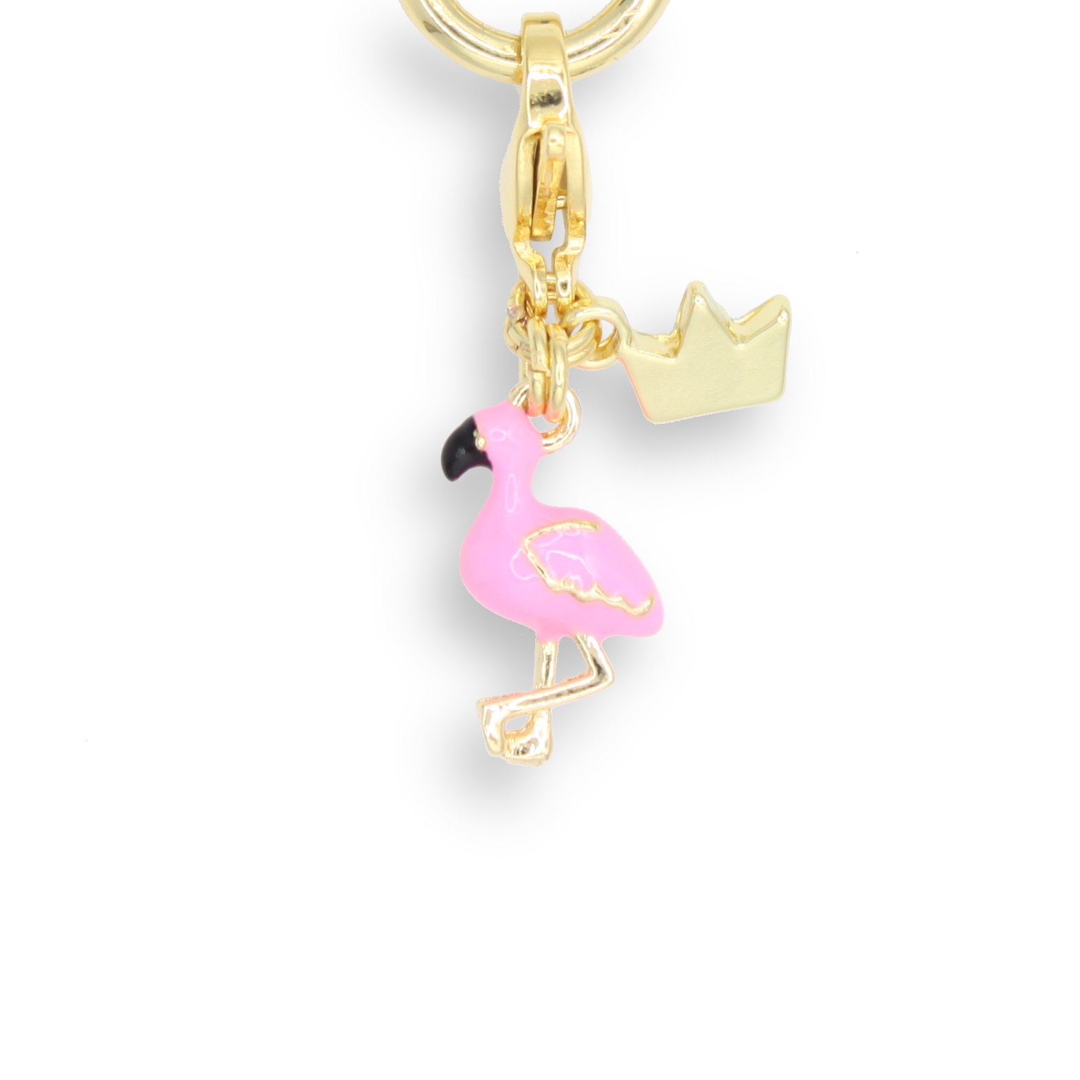Pink LAVELLE – 18K Gold Light Plated Flamingo LOUIE Charm,