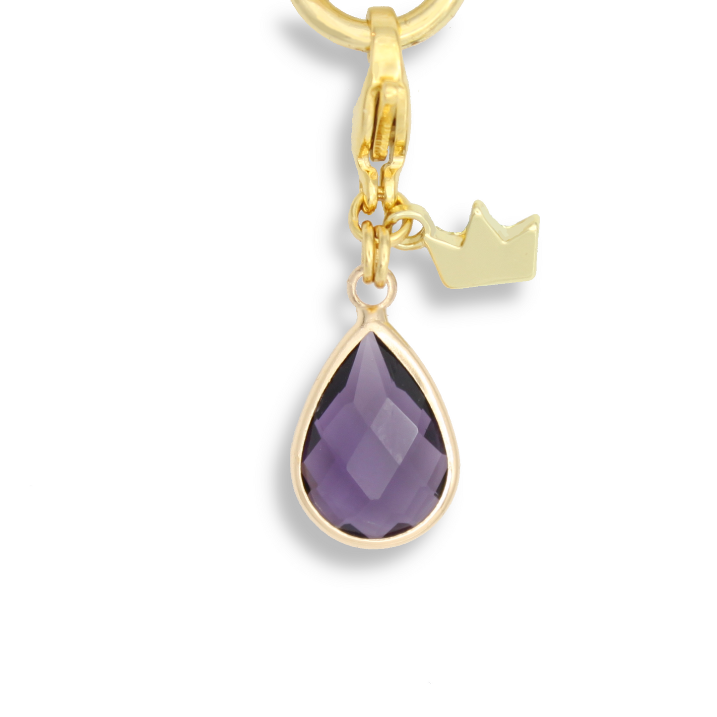 Waterdrop Glass Crystal Charm, Deep Purple