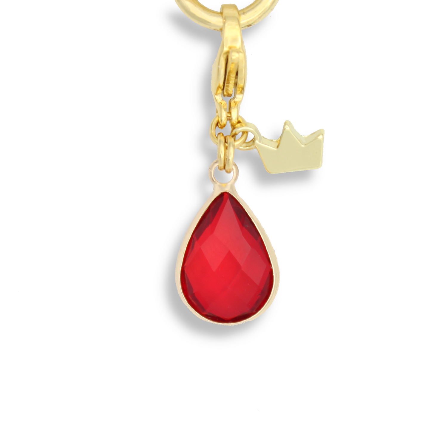 Waterdrop Glass Crystal Charm, Red