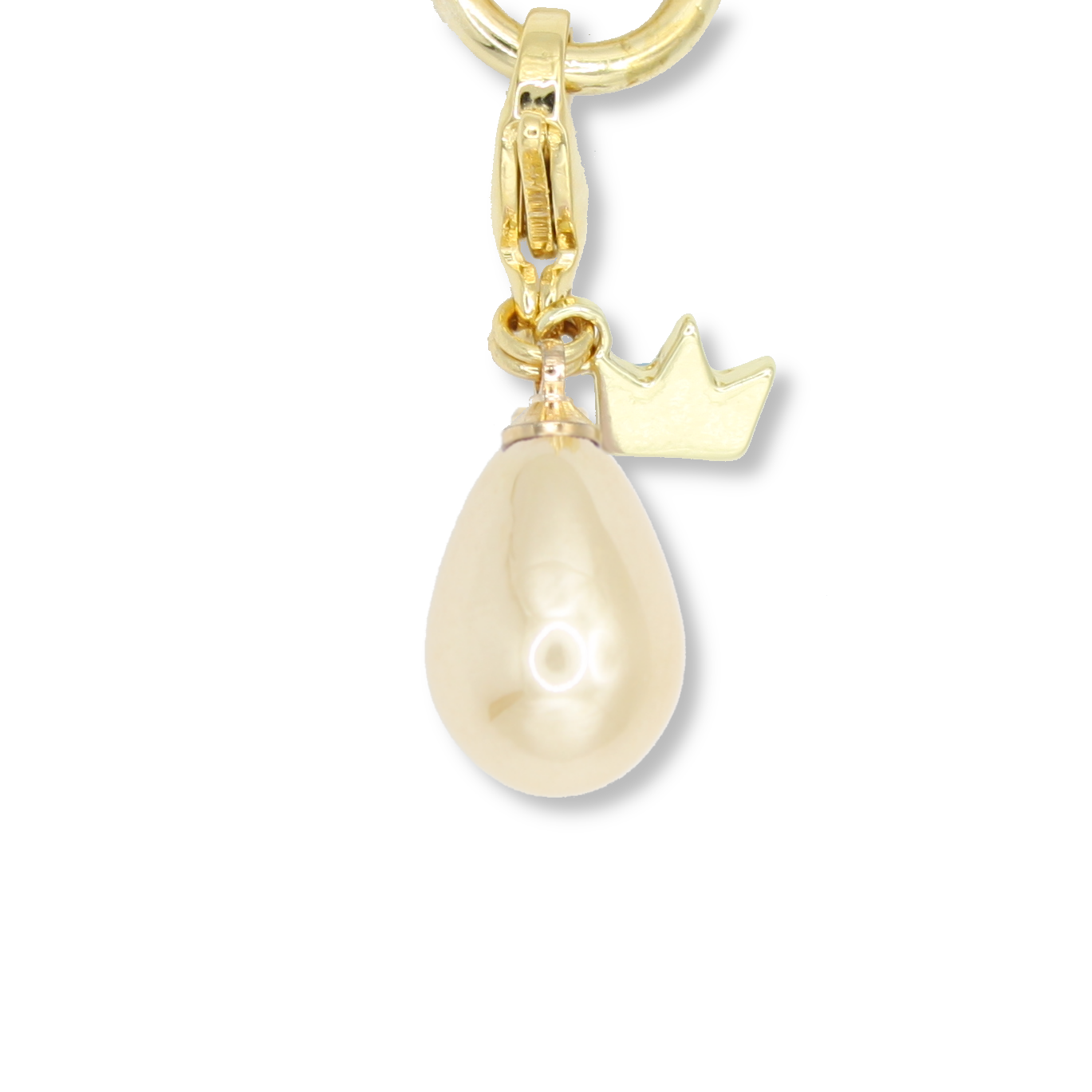 Pearly Waterdrop Charm, Gold