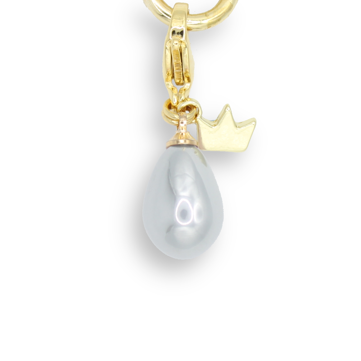 Pearly Waterdrop Charm, Gray