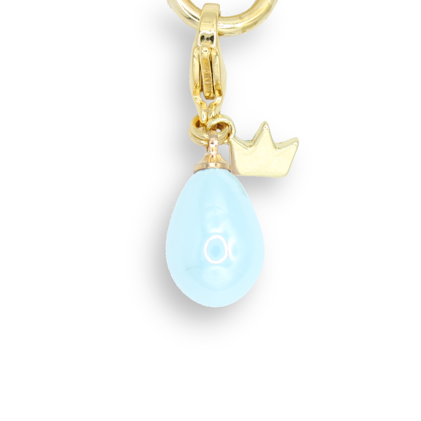 Pearly Waterdrop Charm, Light Blue