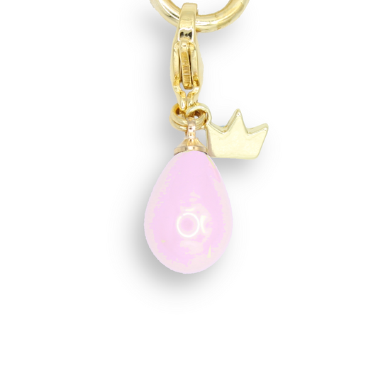 Pearly Waterdrop Charm, Light Pink