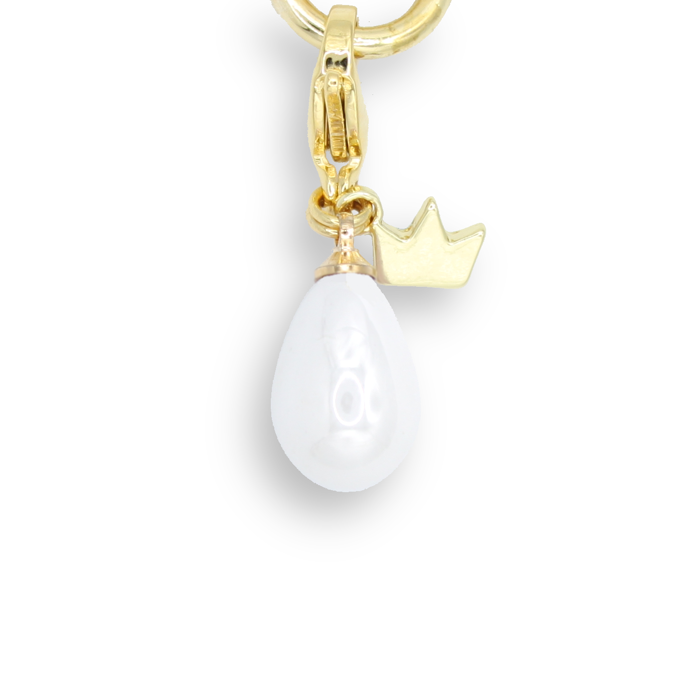 Pearly Waterdrop Charm, White