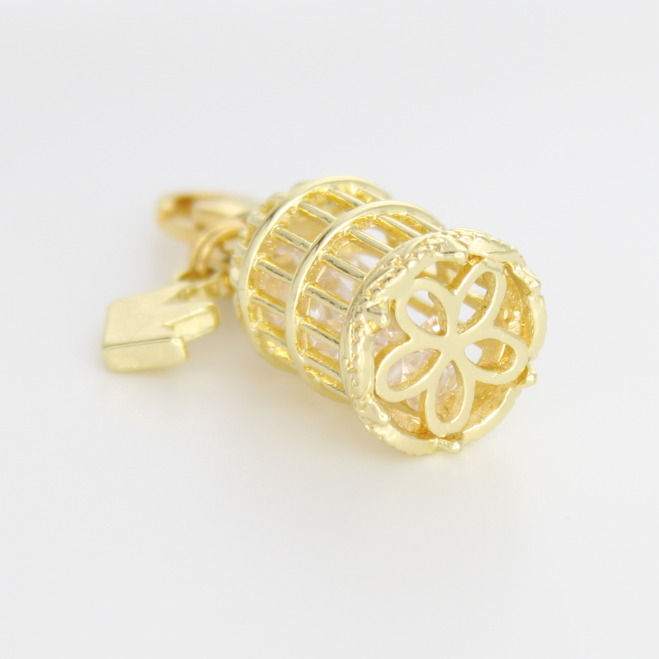 18K Gold Plated Bird Cage Charm