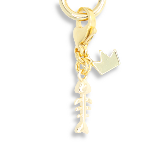 14K Gold Plated Fish Bone Charm