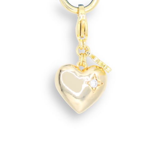 18K Gold Plated Sparkling Heart Charm