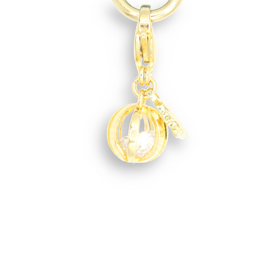 18K Gold Plated Floating Zircon Charm, Joy