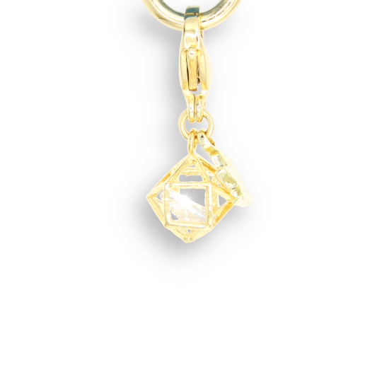 18K Gold Plated Floating Zircon Charm, Harmony