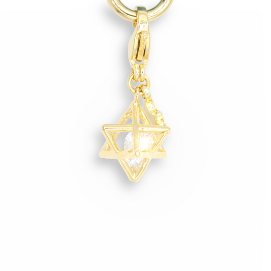 18K Gold Plated Floating Zircon Charm, Balance