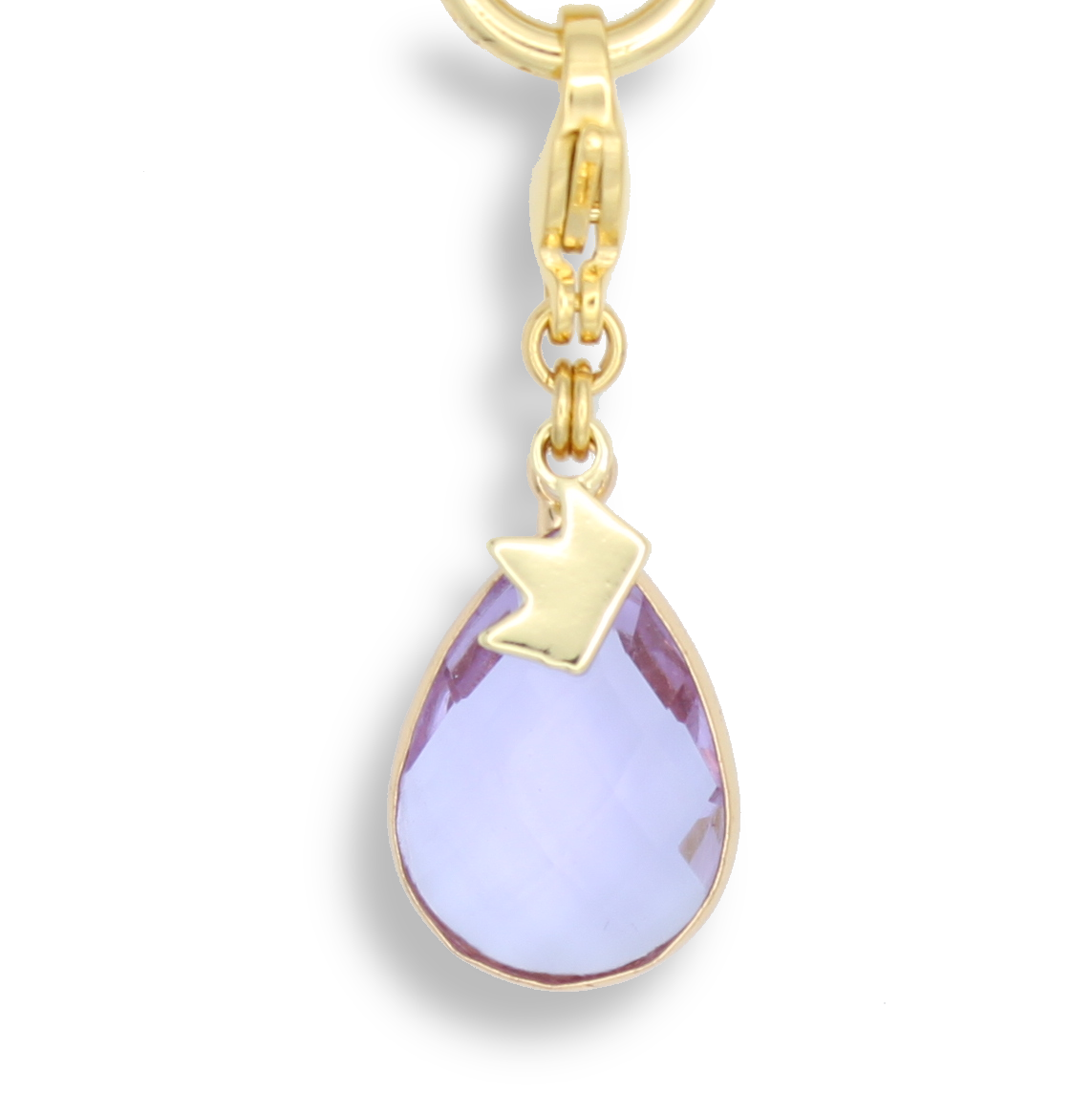 Waterdrop Glass Crystal Charm(L), Purple