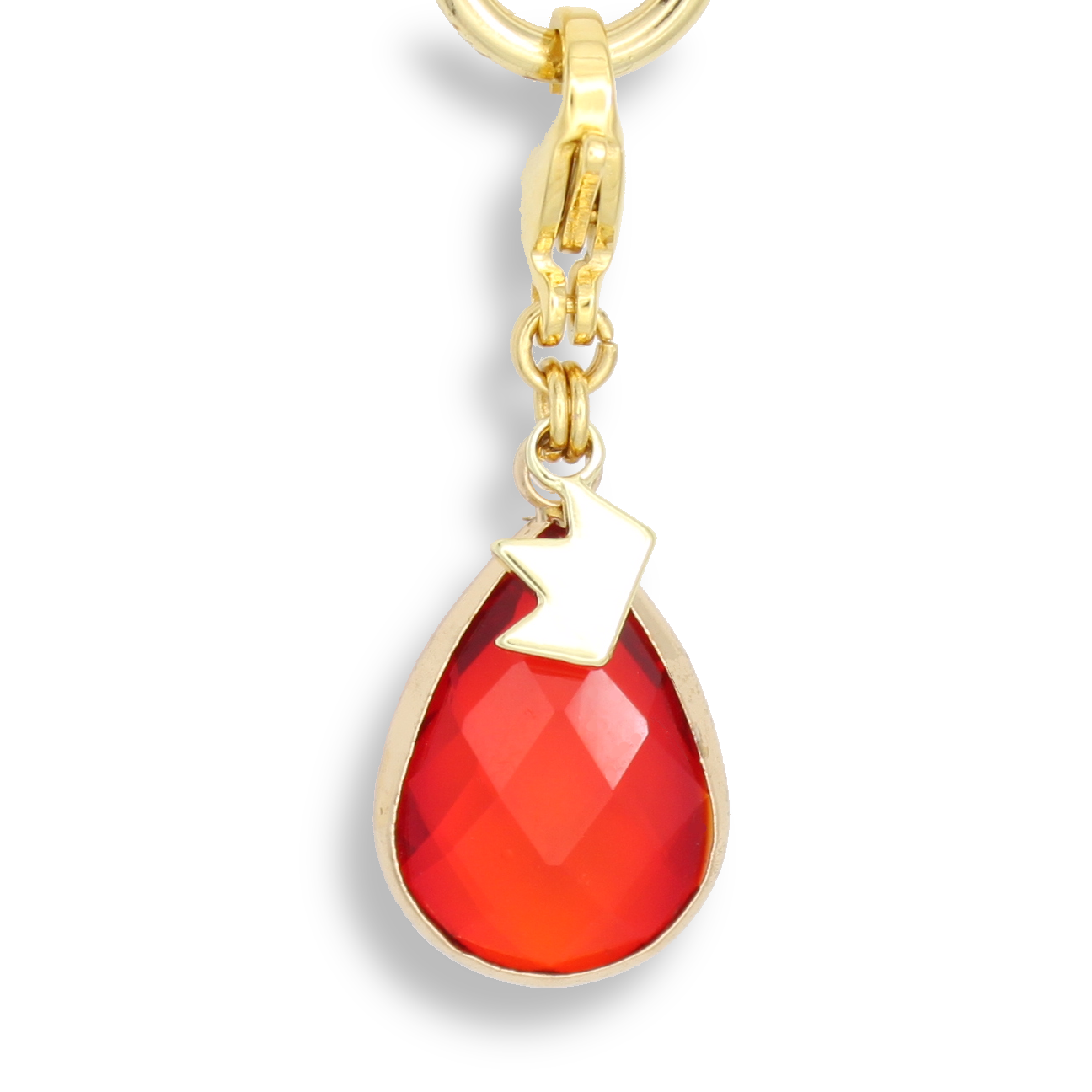 Waterdrop Glass Crystal Charm(L), Red