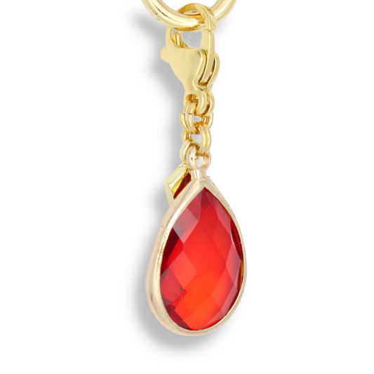 Waterdrop Glass Crystal Charm(L), Red