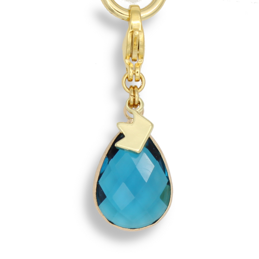 Waterdrop Glass Crystal Charm(L), Teal